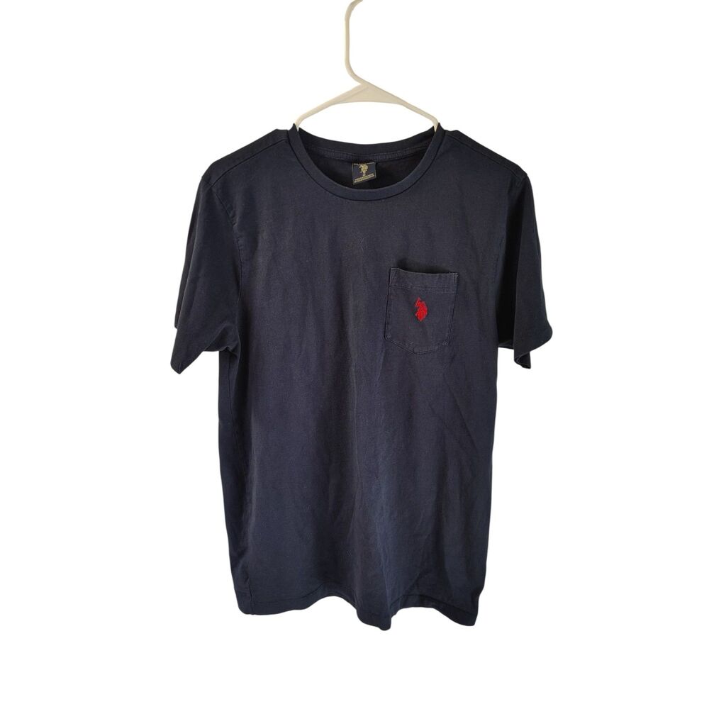 US Polo Assn Men's Medium Dark Blue Short Sleeve T-shirt With Front Pocket‎